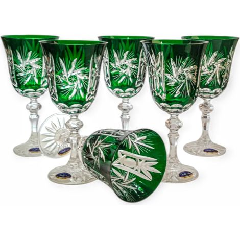 Copas de vino de cristal esmeralda de 220 ml Molinillo de aceitunas (1/5)