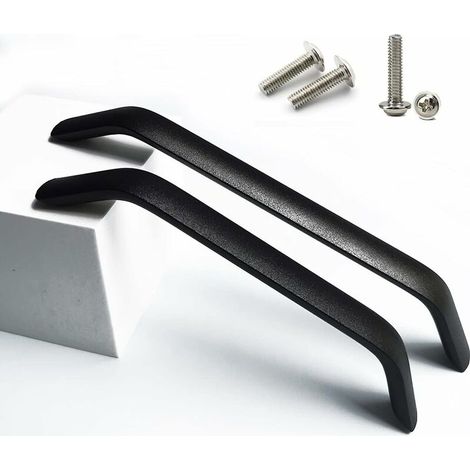 Möbelgriff　Set mit 2 Schubladengriffen und Knöpfen, Küchenschranktürgriffe, Schrankschublade, Schlafzimmermöbel, Zugmittenabstand 192 mm, Schwarz