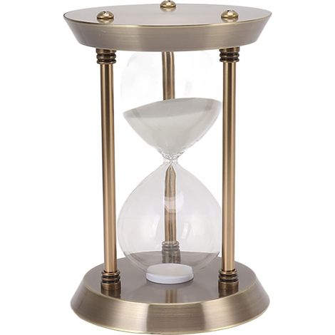 Sablier Décoratif en Métal, Horloge en Verre de Sable élégante pour Le Temps de Pratique du Yoga (M 30min) (1/5)