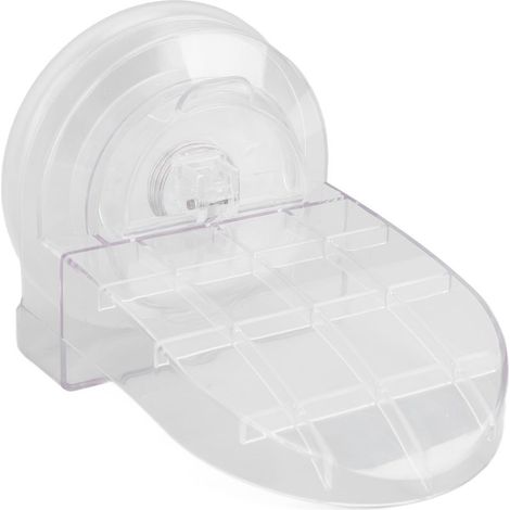 Repose-pieds de douche transparent, idéal pour se raser les jambes. Fixation murale en ABS. Confortable pour garder l'équilibre et se doucher en toute sécurité. (1/5)