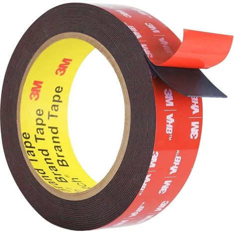 3M Extra starkes doppelseitiges Klebeband (1,5 cm 3 m), wasserdichtes und ultrahochtemperaturbeständiges Montageband für den Außenbereich, Autoreparatur, Befestigung, Heimwerken (1/4)