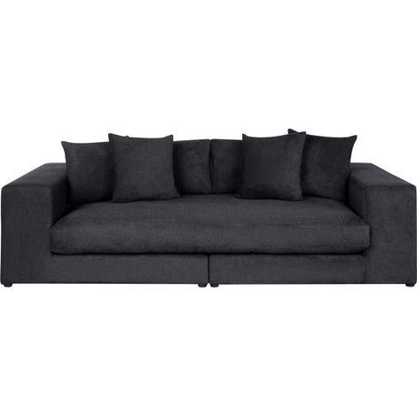 Sofa 3 Seater GLORVIKA Fabric Black (1/5)
