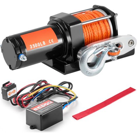Elektrische Seilwinde (1587,6 kg) für ATV/UTV, Synthetikseil, Kabelsteuerung, wasserdicht (1/5)