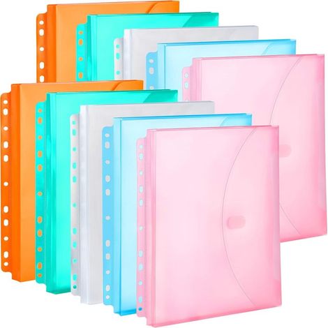 Irovami Pochettes extensibles PU lot 10 – 11 trous, 19mm extension – Idéal pour documents, classeur (1/5)