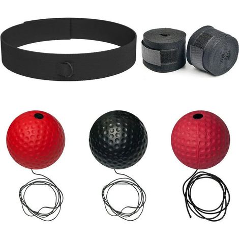 Kit de balles de réflexe INF Boxen : bandeau, 3 balles et bandages pour l’entraînement à l’agilité (1/5)