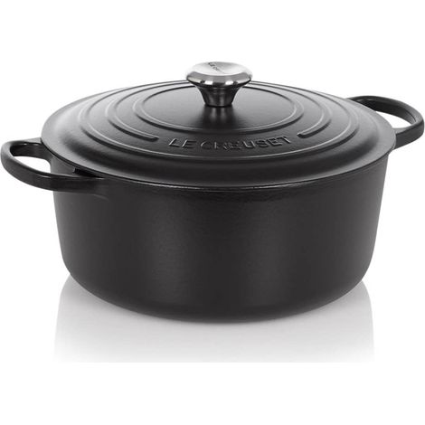 Cocotte ronde en fonte émaillée avec couvercle, 26 cm, 5.3 Litre, Noir Mat, 21177260000430 (1/2)