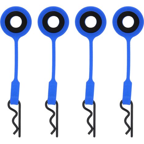 4 Pièces Attaches de Carrosserie RC Universelles en Métal et Silicone pour Voiture 1/10 - Bleu Foncé (1/5)