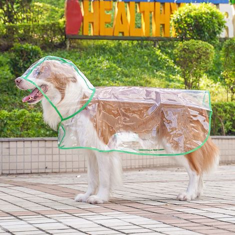Poncho pour chien, manteau imperméable pour chien, poncho d'extérieur pour chiens et chats, convient aux chats et aux chiens de toutes tailles, avec capuche, vert (taille M). (1/5)