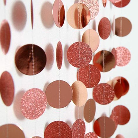 Guirlande En Papier - 4 Pièces - 4 Mètres Par Pièce - Décoration Pour Fête Anniversaire Mariage Noël Eid - Rose Or (1/5)