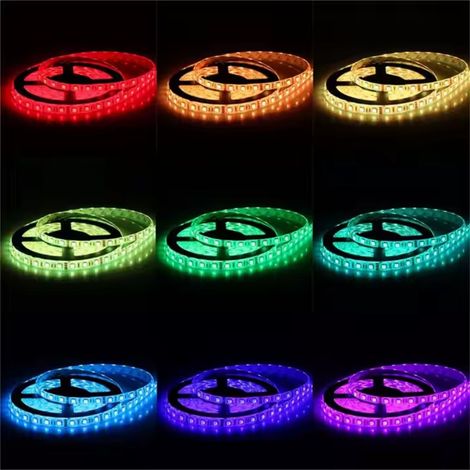 Kit Bande LED 5 m avec Telecommande Multicolore 10W IP44 (1/5)