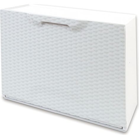 SCARPIERA MODULARE RATTAN in plastica BIANCO CM 51X17,3 H.CM 40,1 agganciabile, componibile e incastrabile