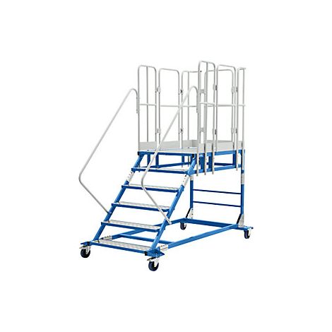 Escalera de plataforma XXL  con piezas insertadas de aluminio 