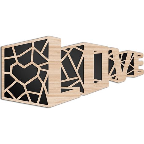 LOVE - Quadro arredo LASERCUT composito Legno e PVC - Misura: 50x100 cm (1/3)