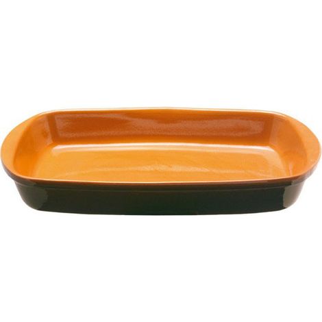 Teglia Rettangolare In Terracotta Brunella - cm.32x18