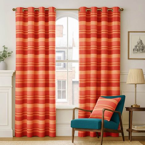 HOMESCAPES Gardinen mit Ösen Morocco terracotta im 2er Set, 182 x 167 cm
