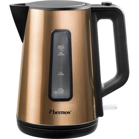 Bouilloire électrique sans fil avec arrêt automatique, 1,7 Litres, 2 200 W, Acier inoxydable, Design cuivré, Cuivre (1/5)