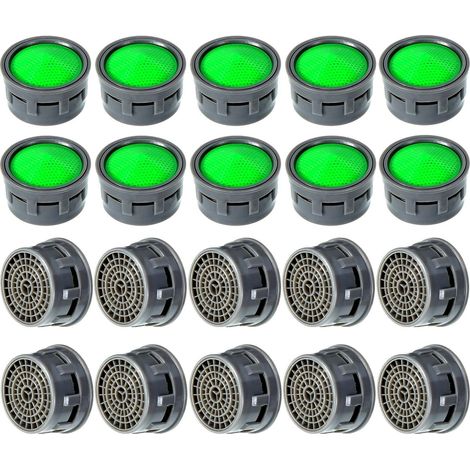 20 Embouts de Robinet, Mélangeurs ABS Réducteurs de Débit, Pièces de Remplacement pour Mitigeur, Filtre d'Aération pour Salle de Bains ou Cuisine (1/5)