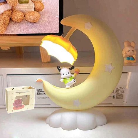 Kawaii-Nachtlicht mit Cartoon-Hundelampe und warmem Umgebungslicht, japanische Schlafzimmerdeko, Geschenk, Gelb