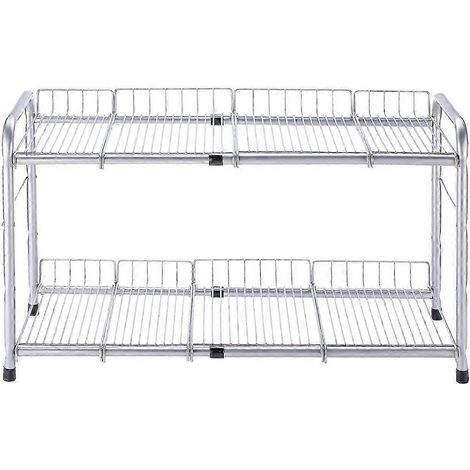 Étagère de rangement extensible à 2 niveaux pour sous-évier, 40-63 cm (16-25 pouces), 2025 (1/5)