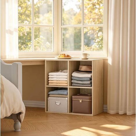 Regal mit 4 Fächern 59,6x59,8x29 cm E1-Holz OKMYHOME (1/5)