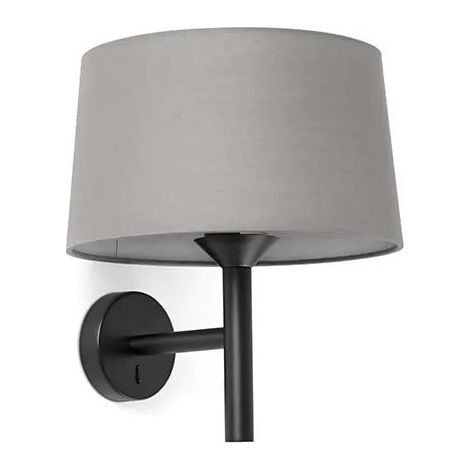 Faro Windsor Wandleuchte mit Schirm Schwarz, Grau 1x E27 (1/4)