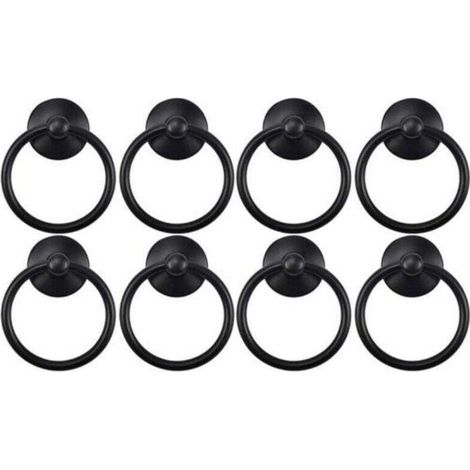Set mit 8 schwarzen Retro-Möbelgriffen, 4,45 cm, glänzende und strapazierfähige Oberfläche (1/5)