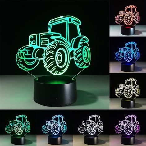 Lampe de Table - LED - 3D - 7 Couleurs - Tactile - Rechargeable USB (1/4)