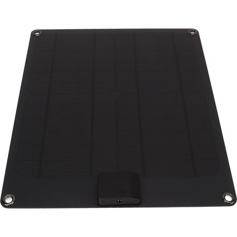 Kit Panneau Solaire 15W Double Sortie Étanche Monocristallin Chargeur Batterie Voiture Bateau Caravane Camping-Car 5V 12V Noir (1/5)