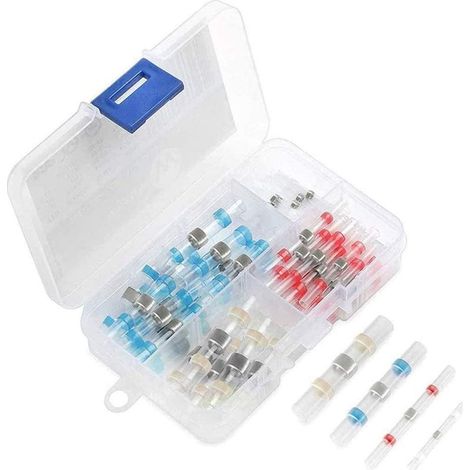 Packung mit 50 wasserdichten, wärmeschrumpfenden Lötverbindern – Schrumpfverbinder – Lötanschlüsse für Elektrofahrzeuge – Mehrfarbig (1/5)