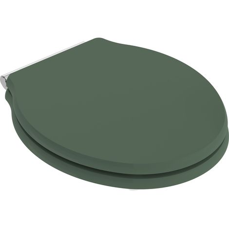 Hudson Reed Ryther Soft Close Toilet Seat Chrome Hinges - Hunter Green (1/2)