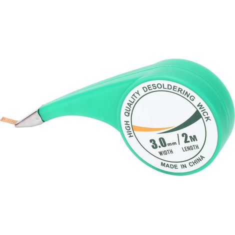 Mèche à dessouder en laiton avec flux, outil de retrait de fil pour le nettoyage et la réparation de circuits imprimés, longueur 2 m, largeur 3 mm (1/5)