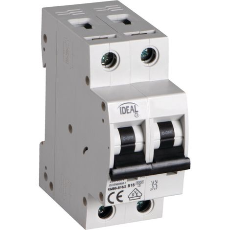 Interruttore modulare 16A - 2 moduli - Curve B - Rail TH35 - Kanlux (1/2)