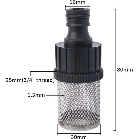 (A2) Raccord rapide de 16 mm pour tuyau d'arrosage avec filtre intégré, compatible avec les systèmes d'arrosage automatiques et les pompes à eau. (1/5)