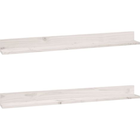 Maison Exclusive - Mensole da Parete 2 pz Bianco 110x11x9cm Legno Massello di Pino