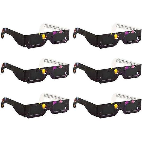 Set mit 6 Sonnenfinsternisbrillen aus Papier – Sonnenfinsternisschutz für die direkte Sonnenbeobachtung – Schutzbrille für die direkte Sonnenbeobachtung (1/5)