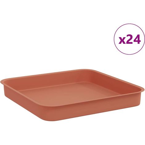 Maison Exclusive - Vassoio Quadrato per Fiori 24 pcs Rosso Mattone 15 x 15 x 2 cm