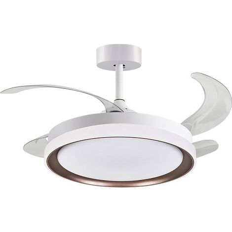 Deckenventilator de mit Licht und Fernbedienung Bel Air Kigali 72W 108cm Retractable Blades Weiß/Braun
