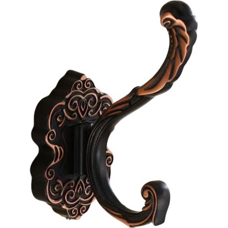 Wandhaken in Form eines Phönixschwanzes, geeignet für Eingänge und Badezimmer (schwarz, 5,3 x 8,1 x 12 cm, 2 Stück). (1/4)