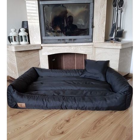 Cama para perros negra 90x60 cm - Cojín para perros lavable - Cama impermeable para perros