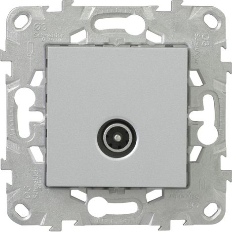 Prise TV simple - aluminium - Unica - Schneider