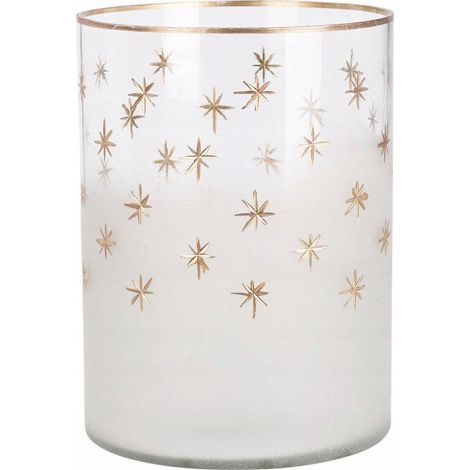 Portavelas Home Styling Collection lechoso 15 cm vidrio