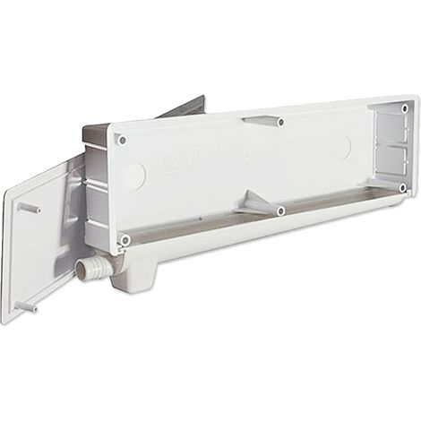 Caja de preinstalación de aire acondicionado con desagüe bidireccional y sifón