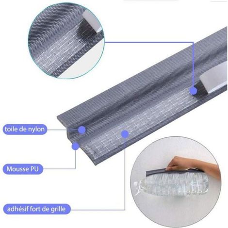 Joint Mousse - Autoadhésif - Étanchéité Portes et Fenêtres - Anti-poussière et Insonorisant - 4 m - Gris (1/4)