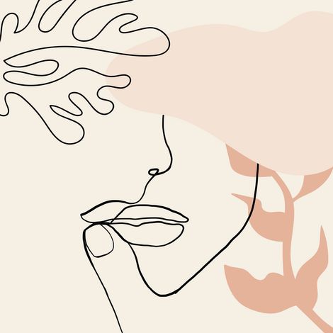 Papier peint panoramique - Femme Boho - 130 cm x 130 cm (1/2)
