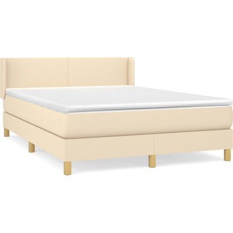 Maison Exclusive - Cama box spring con colchón tela color crema 1 (1/5)