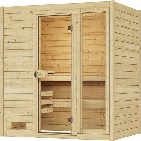 Massivholz-Sauna VALIDA 2 GTF, Kompakt, 5,4 kW