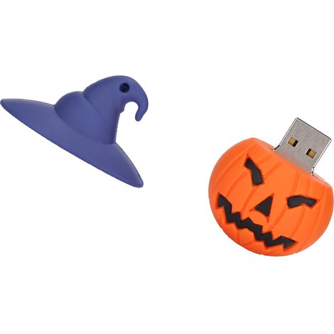 Clé USB 2.0 haute vitesse en forme de citrouille, 64 Go, motif citrouille.