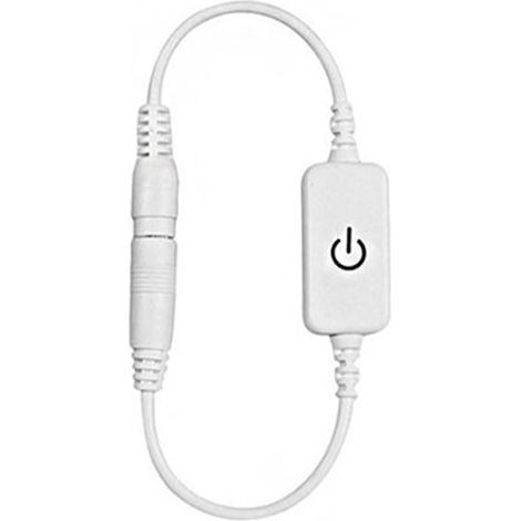 Dimmer per striscia LED monocolore, mini interruttore touch in plastica per camera da letto (bianco 8218).