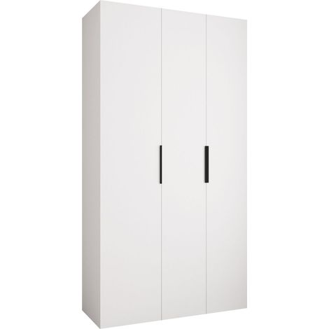 Armario Hartford 573, Blanco, 246x130x42cm, Puertas de armario: Con bisagras, Número de estantes: 6