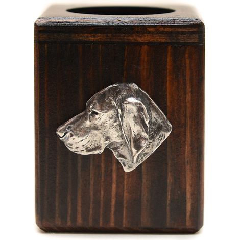Candeliere in legno con cane Vizsla ungherese, un ricordo unico dopo la perdita di un cane, realizzato a mano da Art-Dog (1/5)